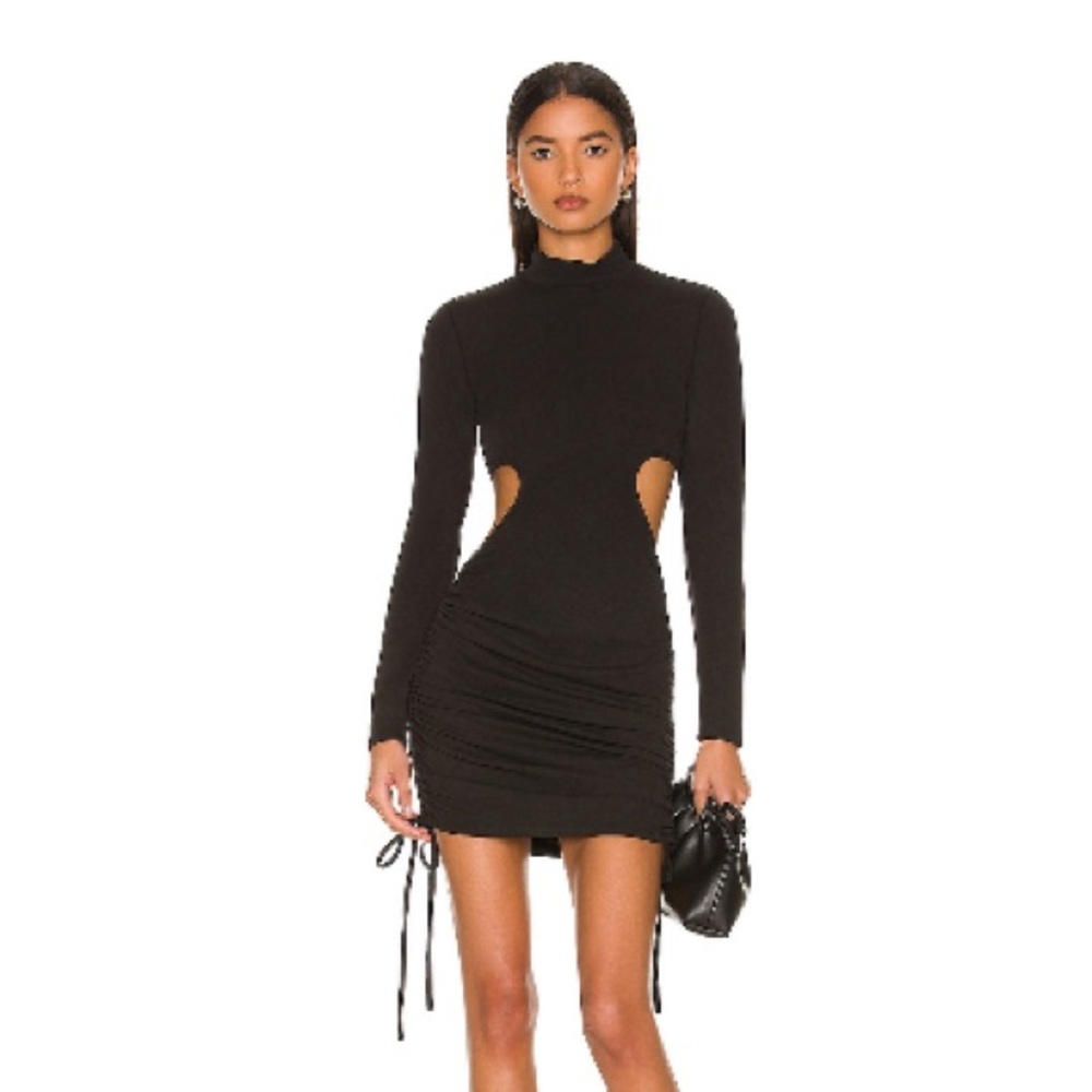 h:ours Black Cut-Out Mini Dress